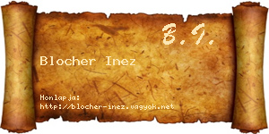 Blocher Inez névjegykártya